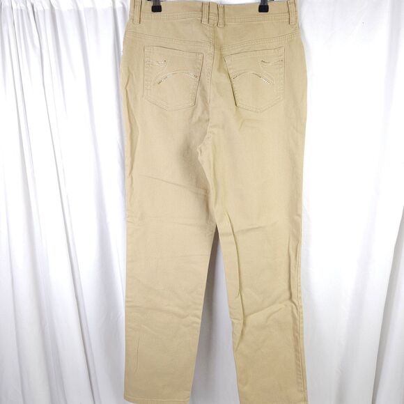 Gloria Vanderbilt Women's Sz 12 32x30 Beige Amanda High Rise Tapered Jeans - Picture 2 of 10